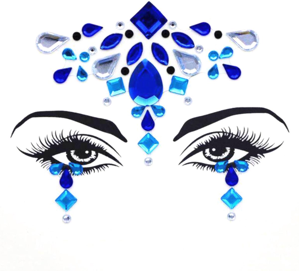 Gezicht Glitters - Blue Sparkle | Face Jewels - Festival / Carnaval | Fashion Favorite
